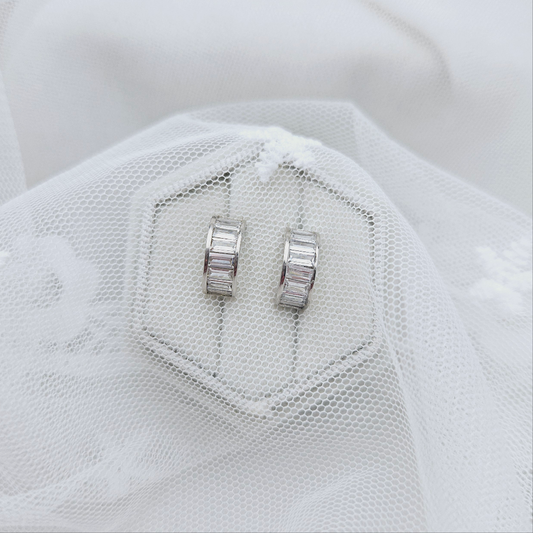 Rectangular Cubic Hoop Earrings