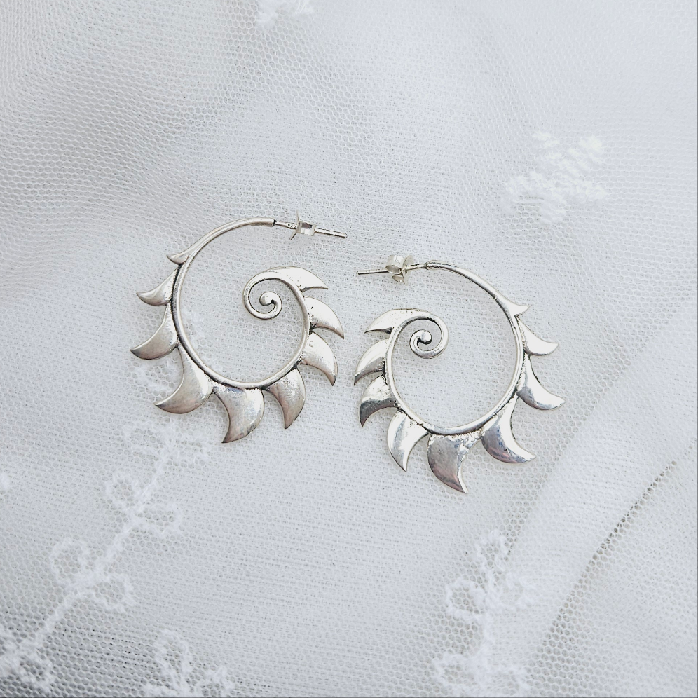 Flat Spiral Hanging Earrings