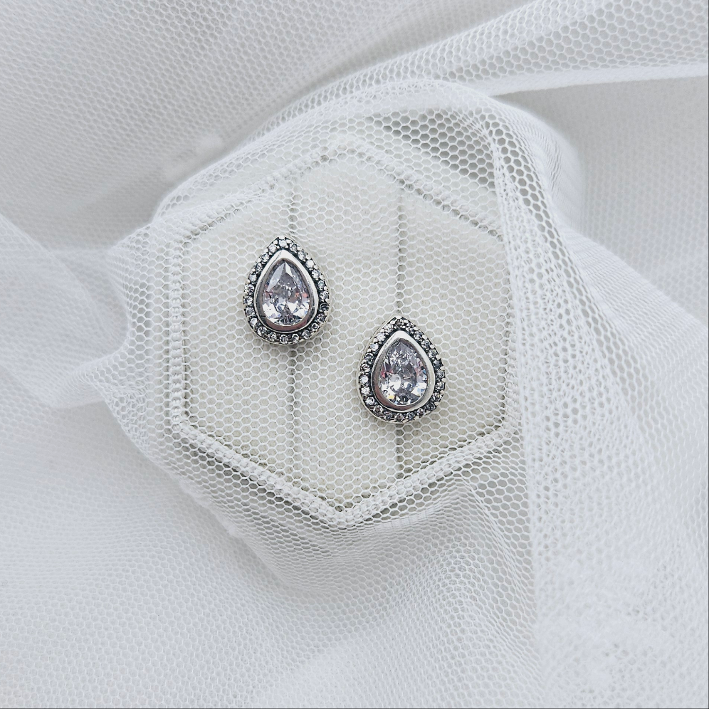 Teardrop Cubic Stud Earrings