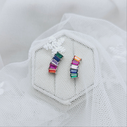 Coloured Curve Stud Earrings