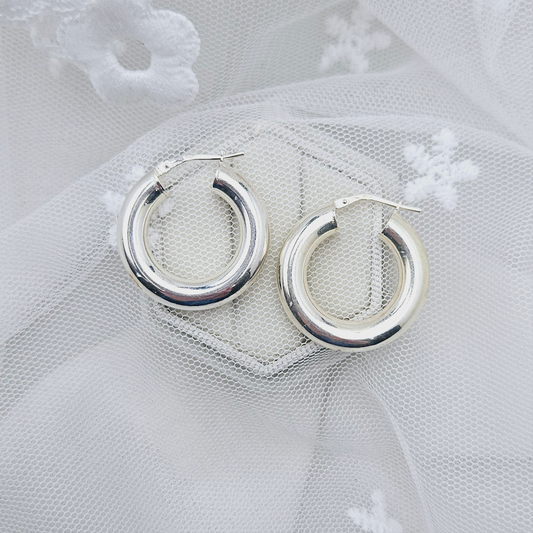 Thick Tube Hoop Earrings