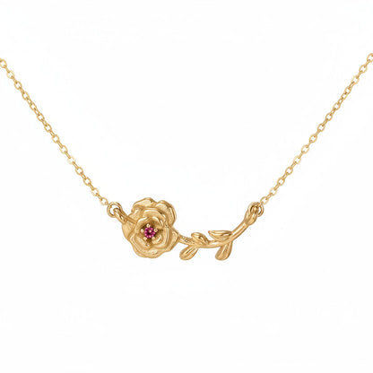 Birthflower and Birthstone Necklace