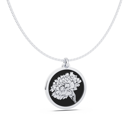 Round Birth Flower Necklace