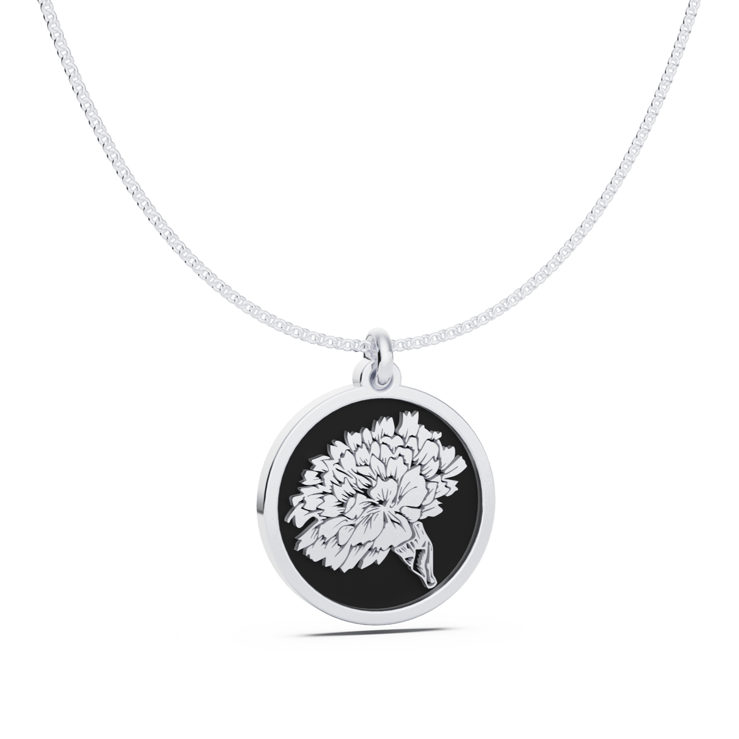 Round Birth Flower Necklace