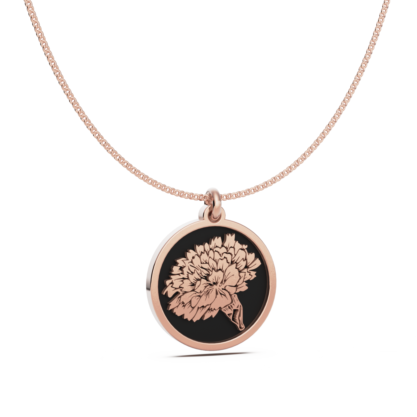 Round Birth Flower Necklace