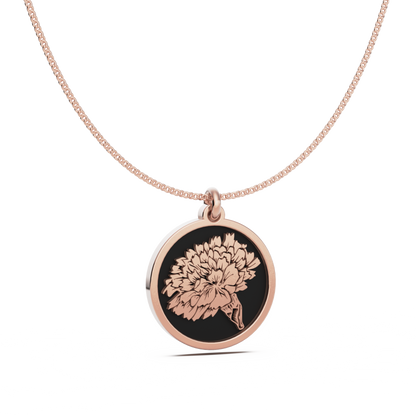 Round Birth Flower Necklace
