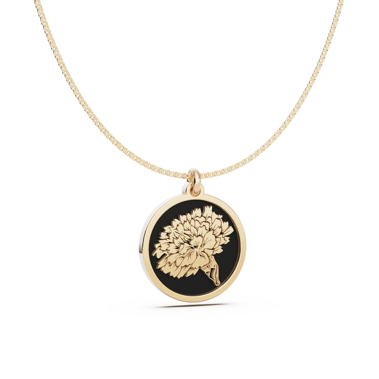 Round Birth Flower Necklace
