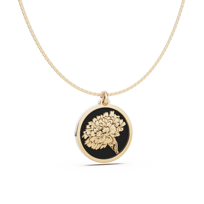 Round Birth Flower Necklace