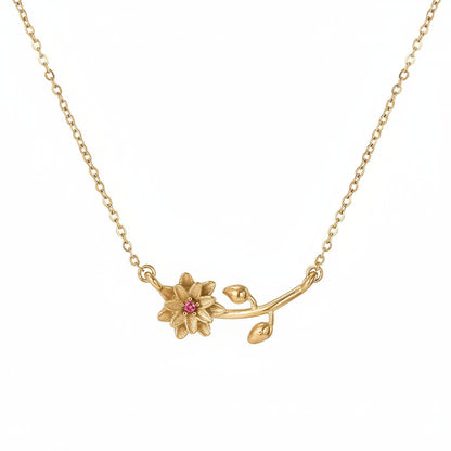 Birthflower and Birthstone Necklace