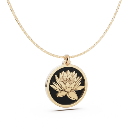 Round Birth Flower Necklace