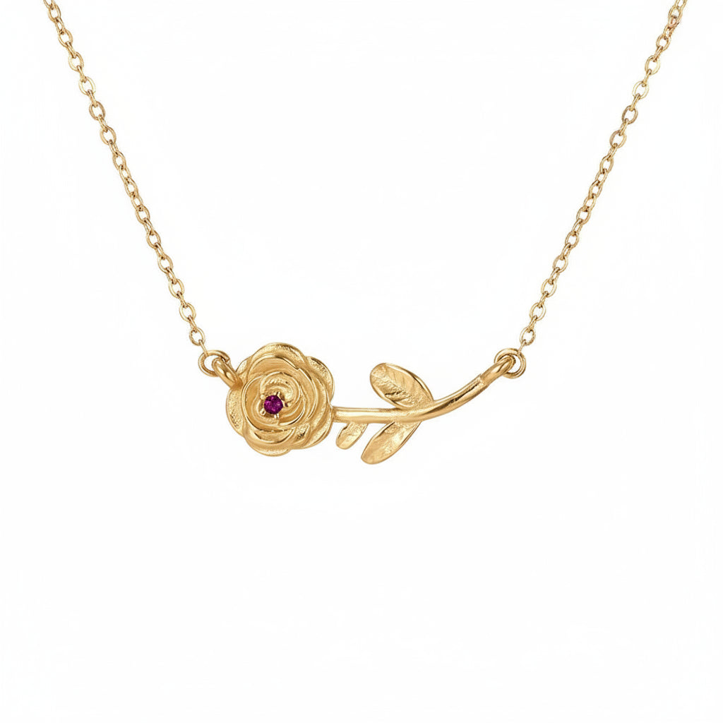 Birthflower and Birthstone Necklace