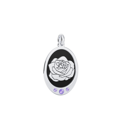 Oval Birth Flower Necklace with Birthstones