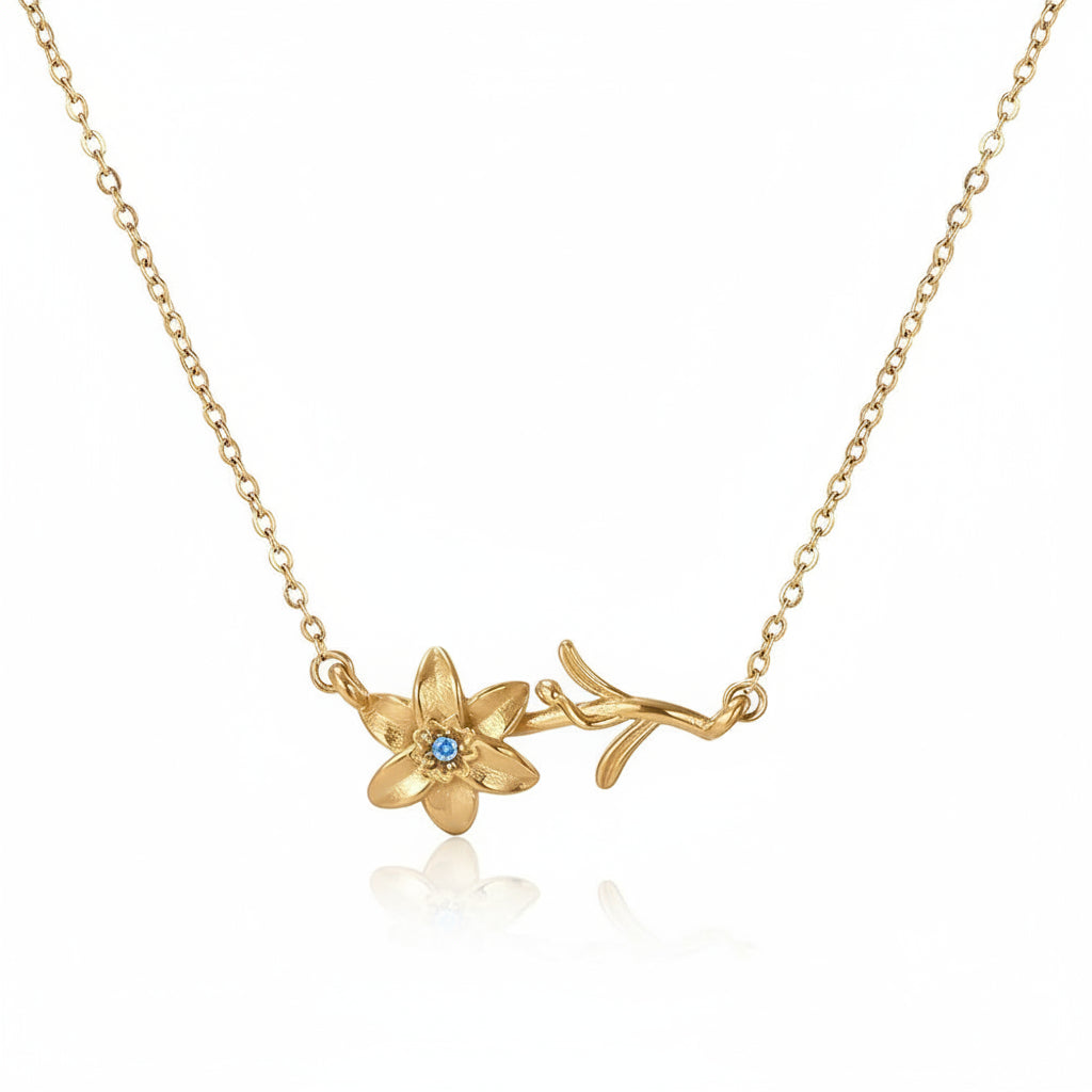 Birthflower and Birthstone Necklace