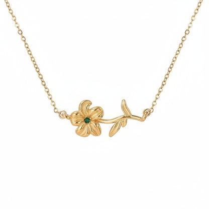 Birthflower and Birthstone Necklace