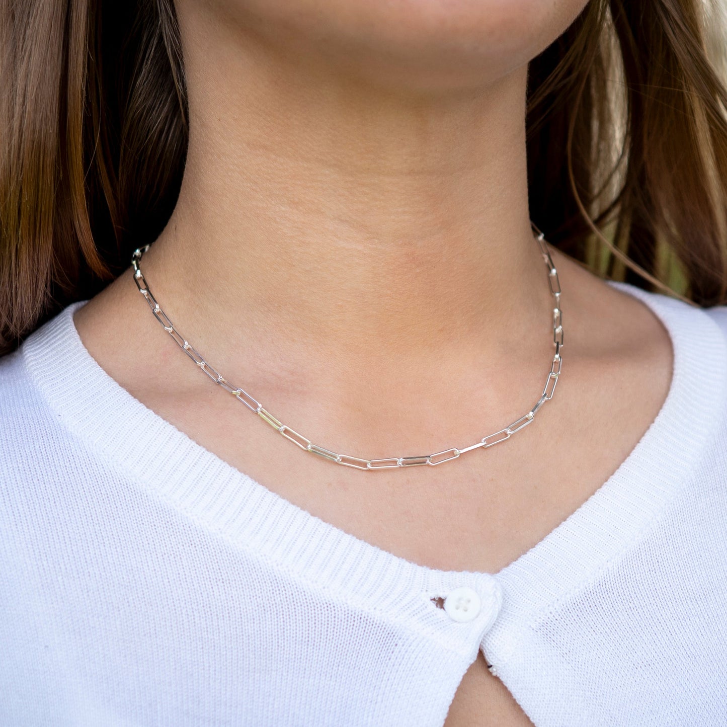 Medium Paperclip Chain- Sterling Silver