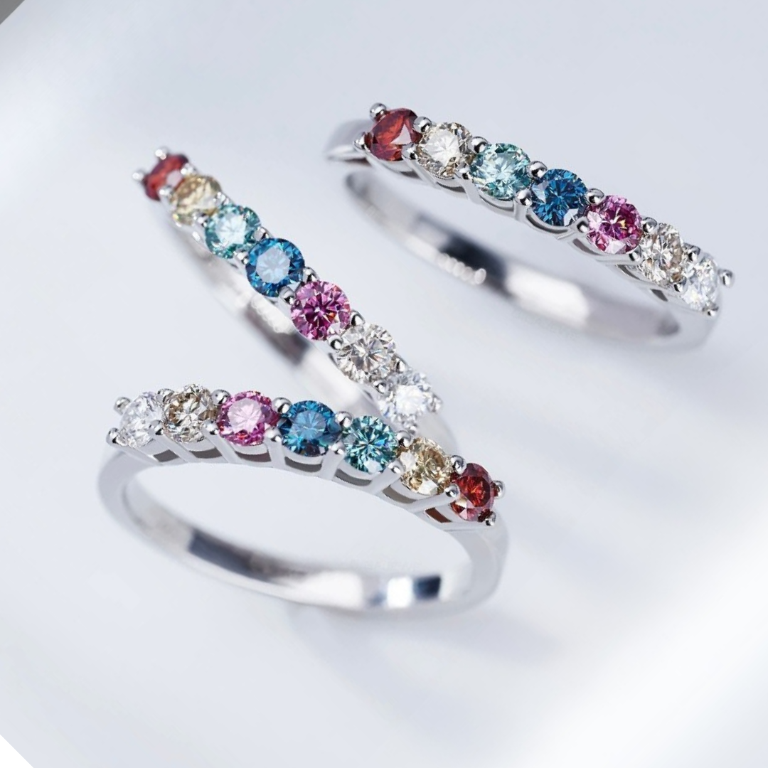 Rainbow Moissanite Ring