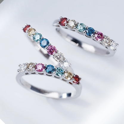 Rainbow Moissanite Ring