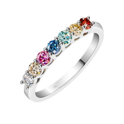 Rainbow Moissanite Ring