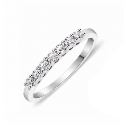Moissanite Stack Rings — Round Cut 925 Silver