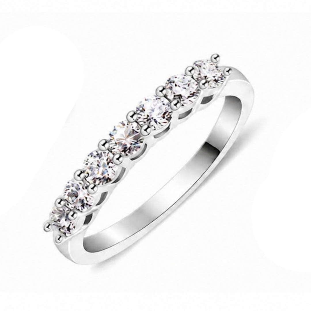 Moissanite Stack Rings — Round Cut 925 Silver