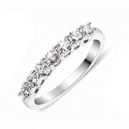 Moissanite Stack Rings — Round Cut 925 Silver