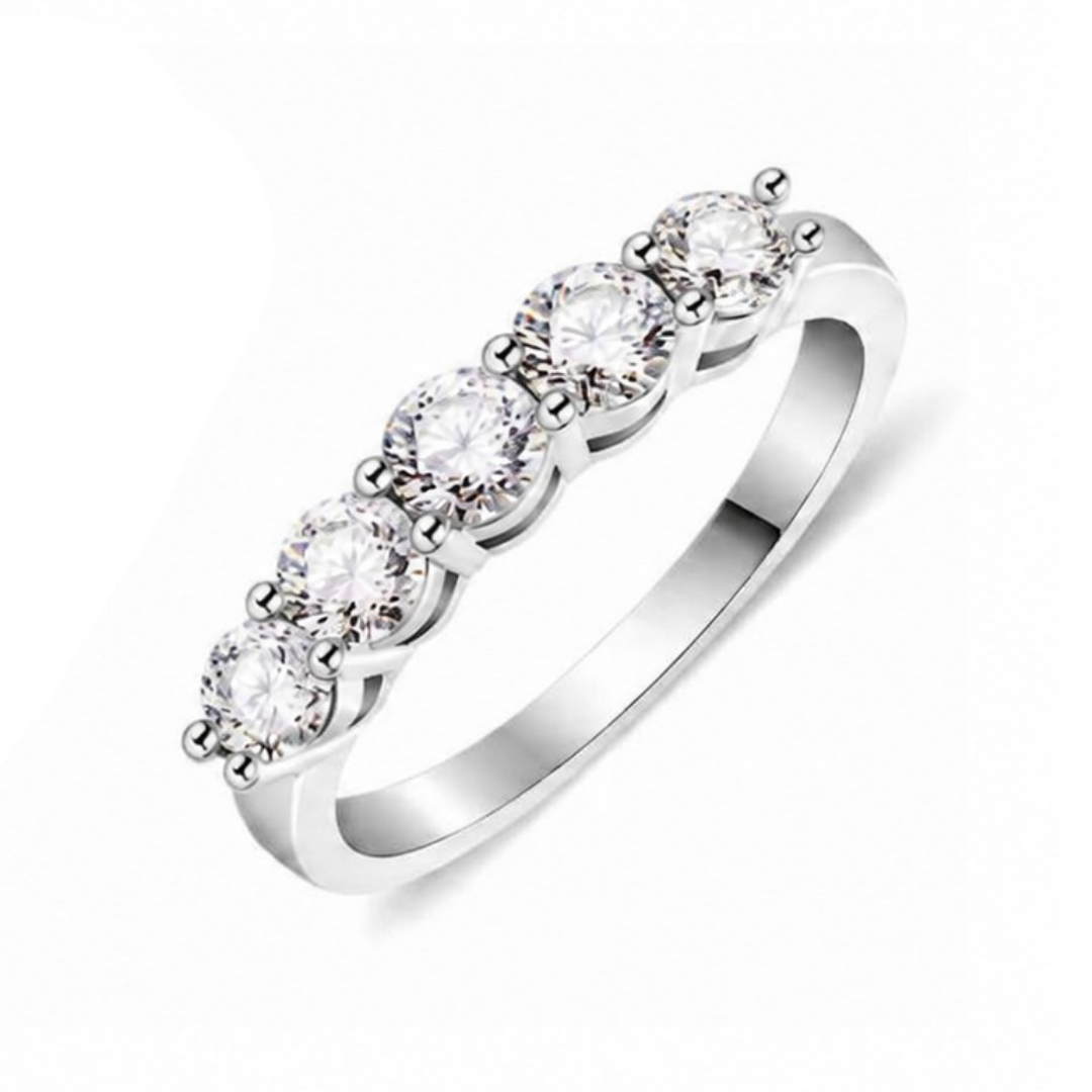 Moissanite Stack Rings — Round Cut 925 Silver