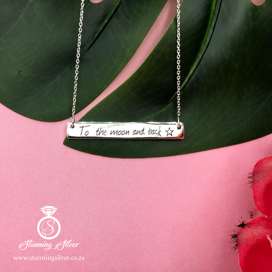 To The Moon and Back Bar Pendant Necklace