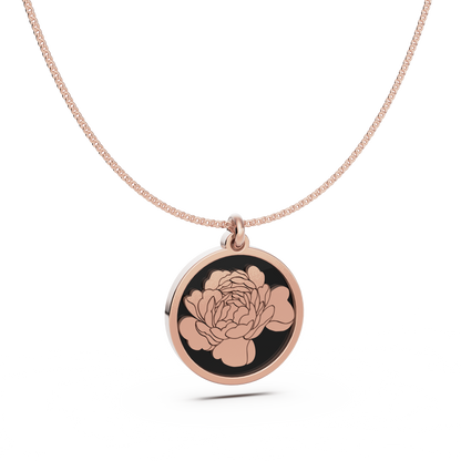 Round Birth Flower Necklace