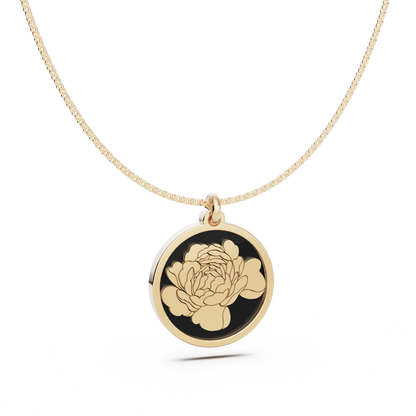 Round Birth Flower Necklace