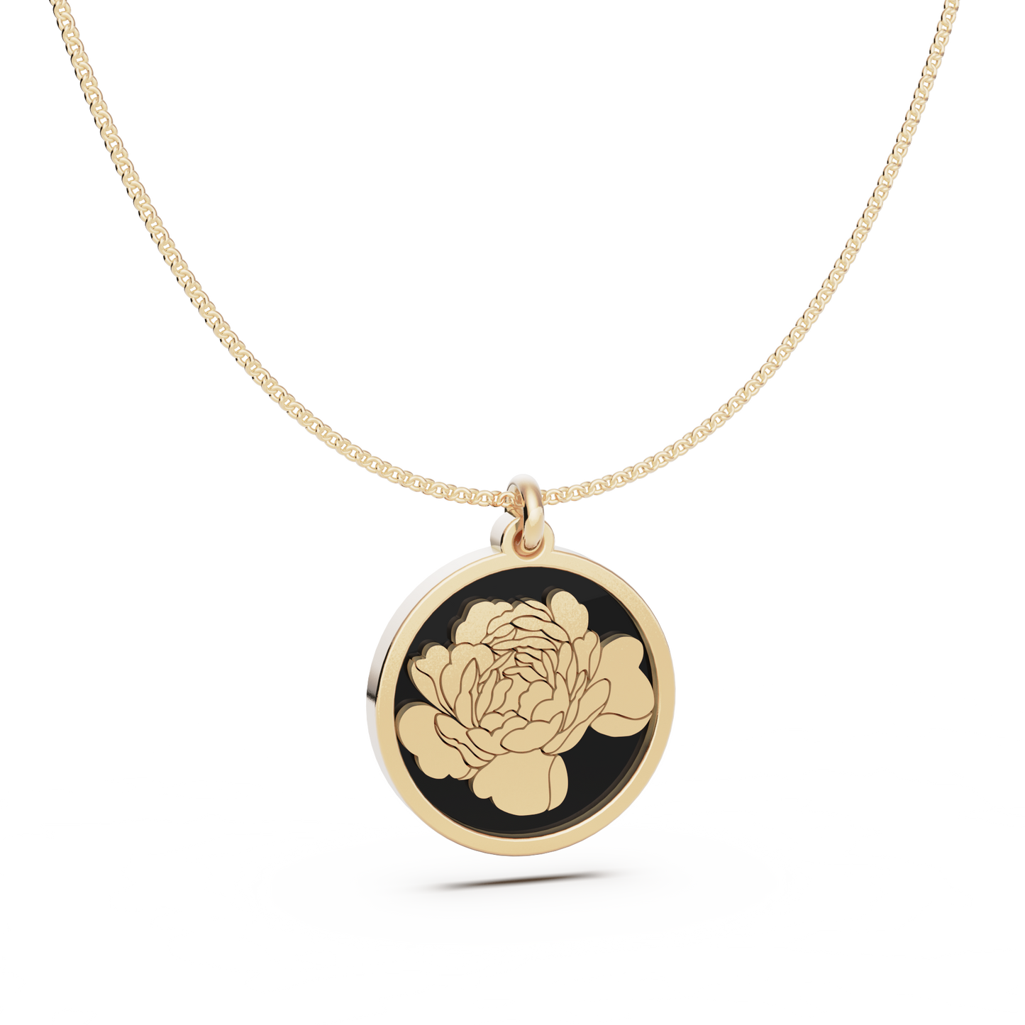 Round Birth Flower Necklace