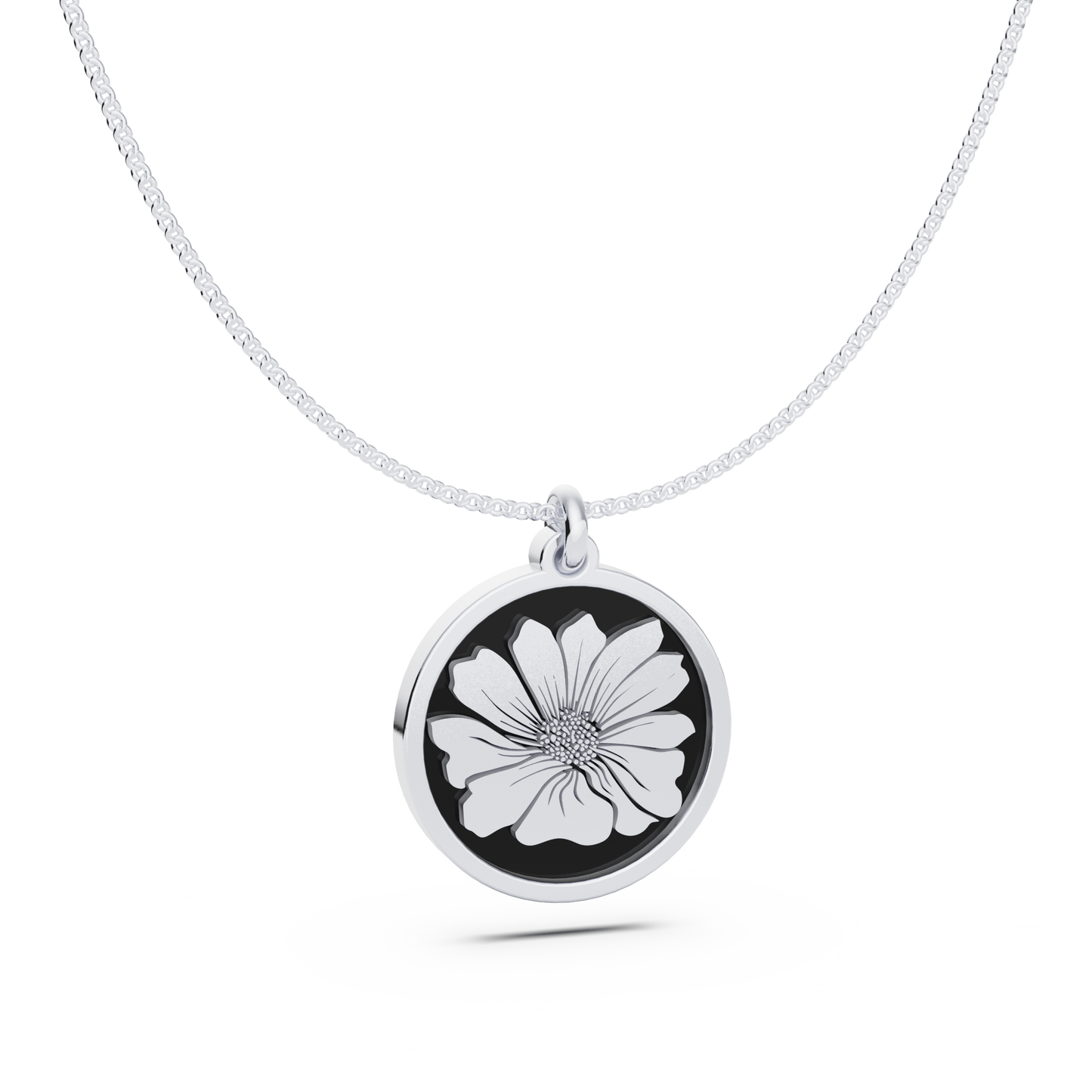 Round Birth Flower Necklace