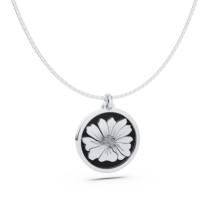 Round Birth Flower Necklace