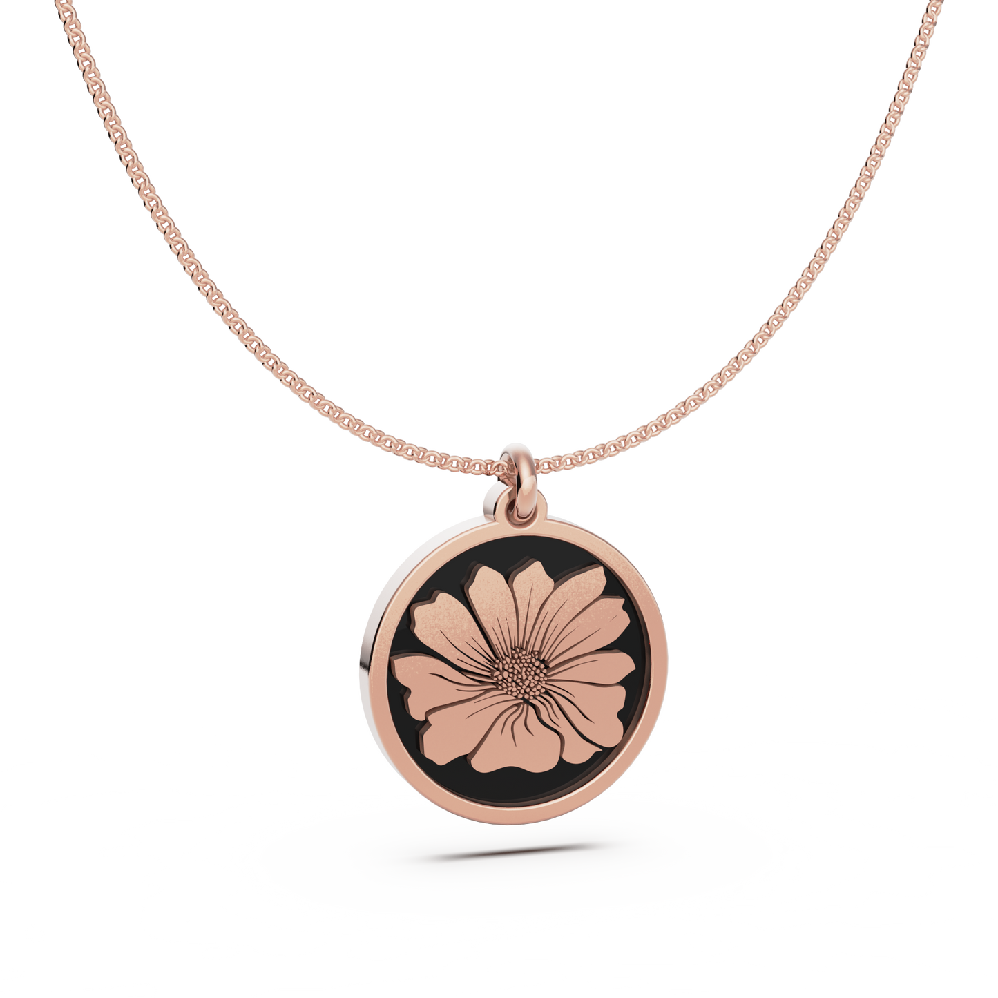 Round Birth Flower Necklace