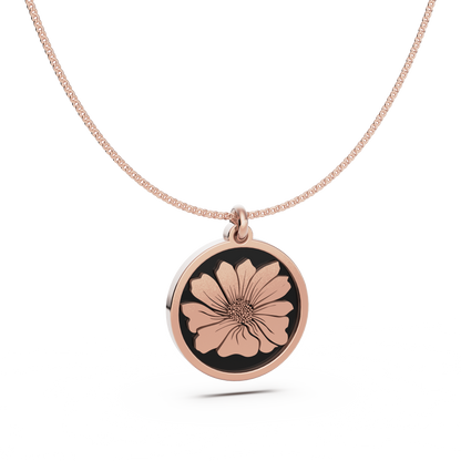 Round Birth Flower Necklace