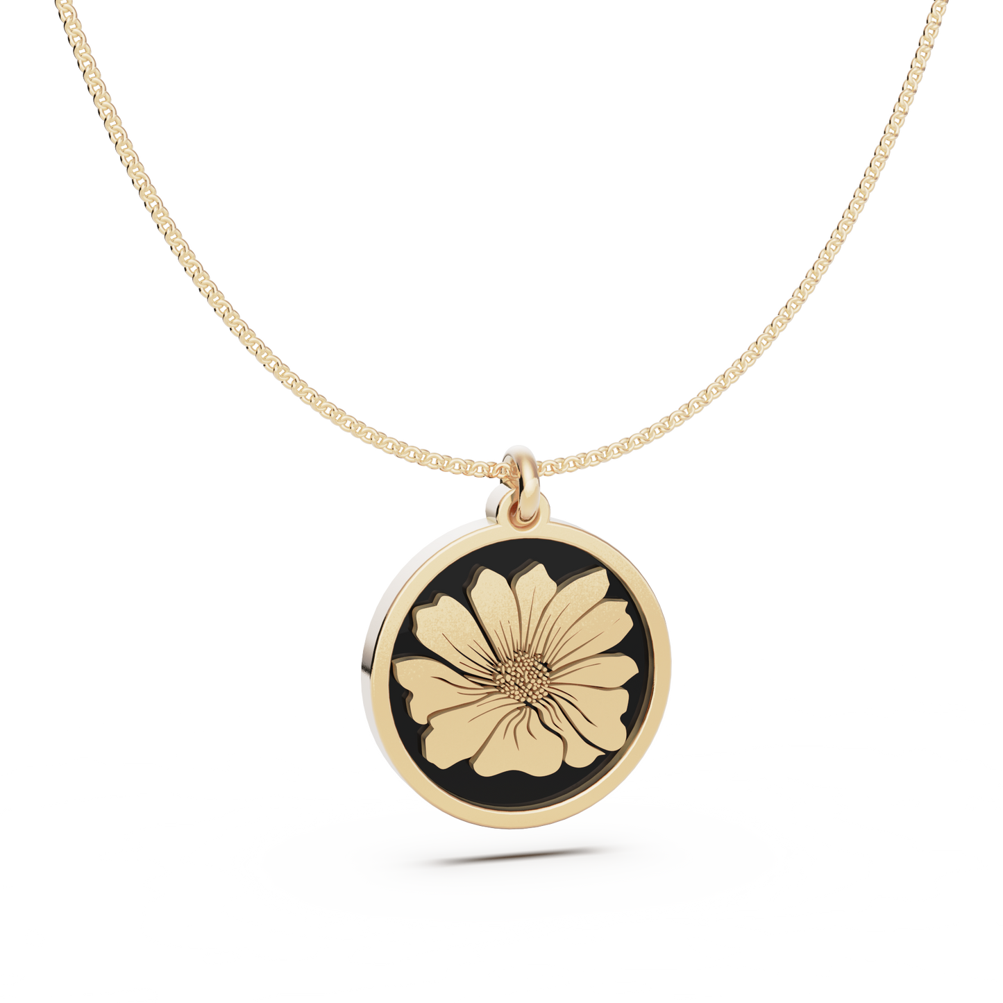 Round Birth Flower Necklace