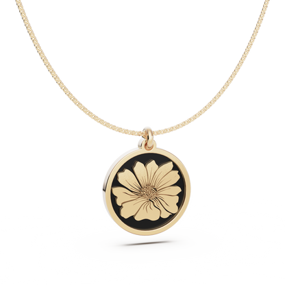 Round Birth Flower Necklace