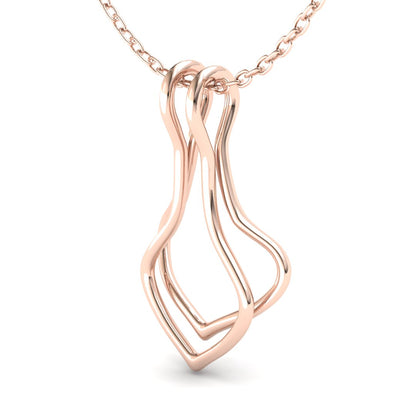 Ring Holder Double Wire Pendant - 9ct Rose Gold