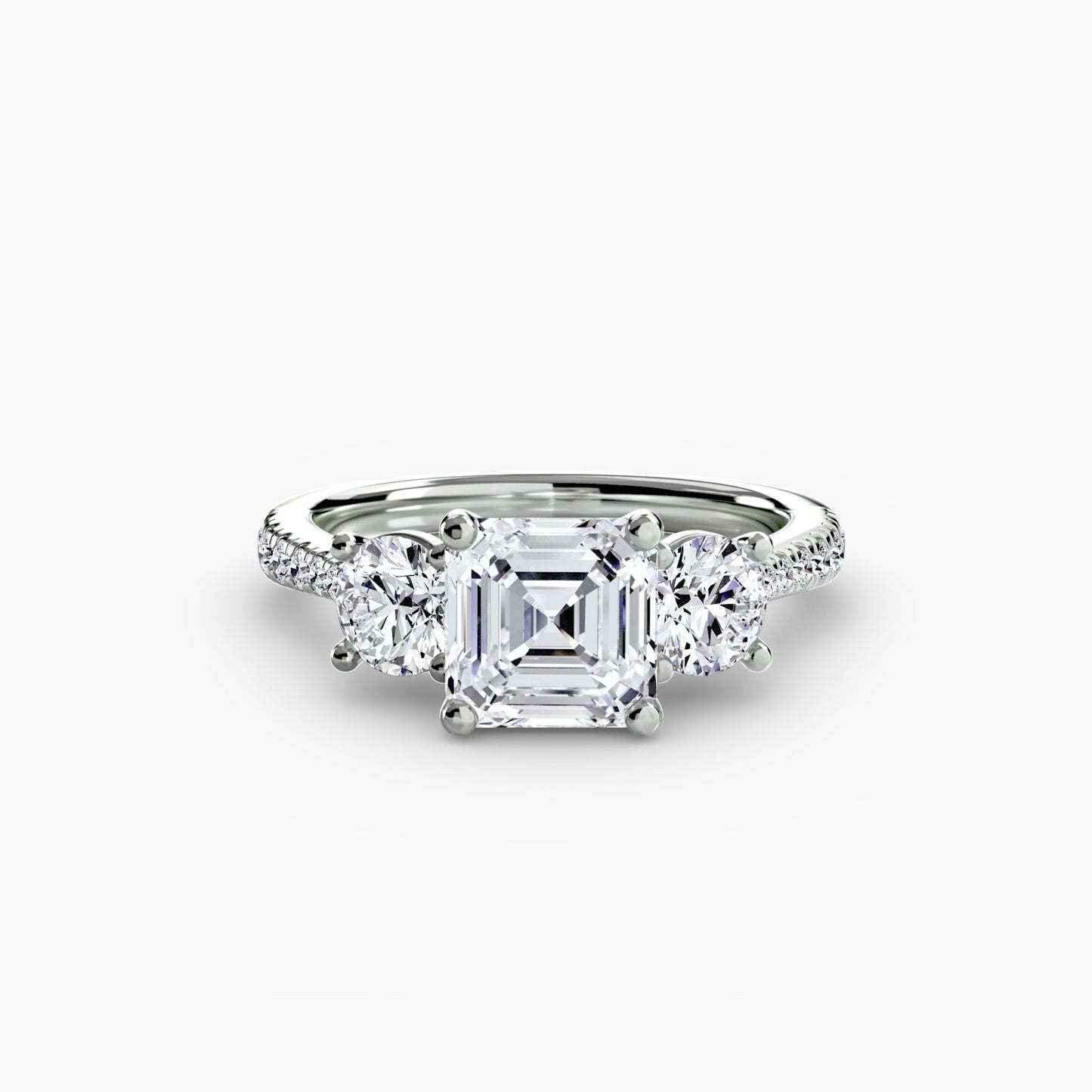 Ondine Moissanite - White Gold Asscher