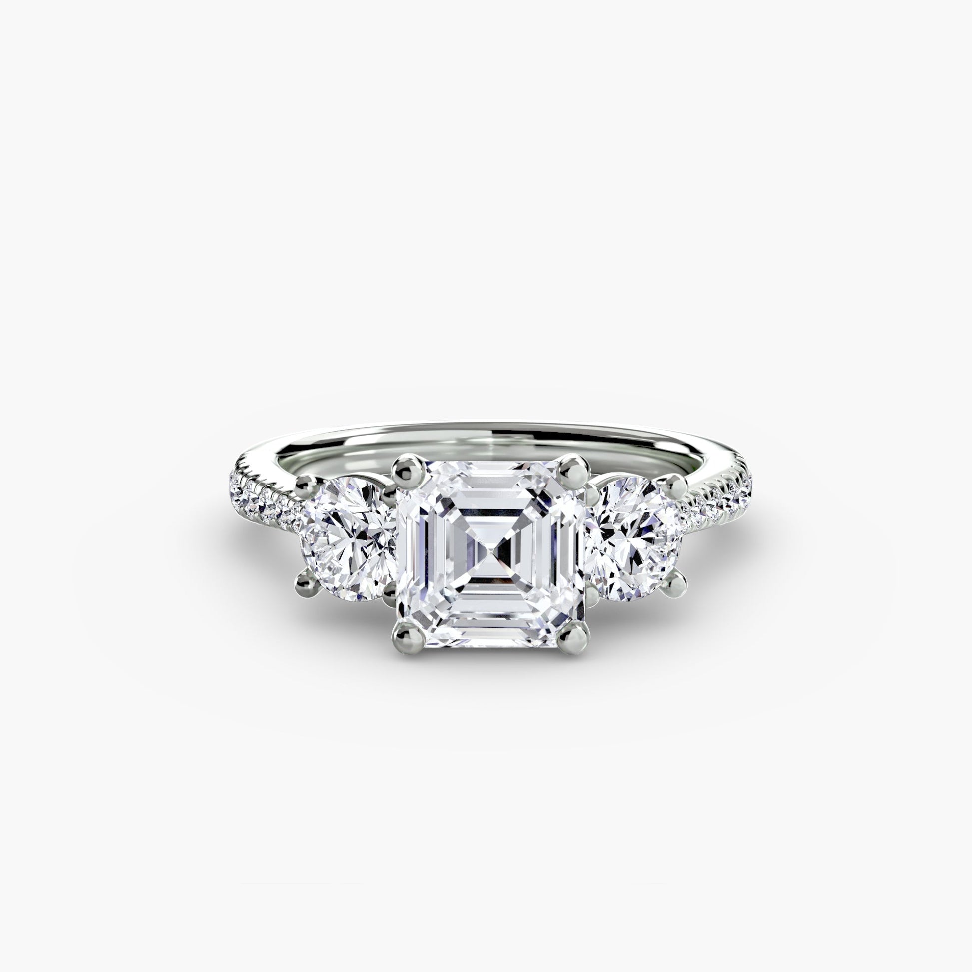 Ondine Moissanite - White Gold Asscher