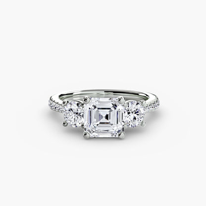 Ondine Moissanite - White Gold Asscher