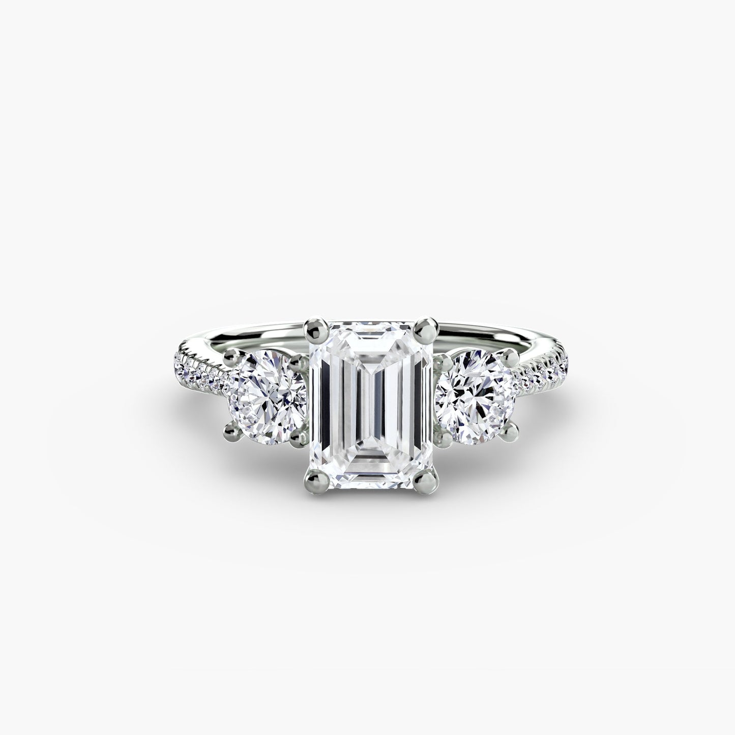 Ondine Moissanite - White Gold Emerald