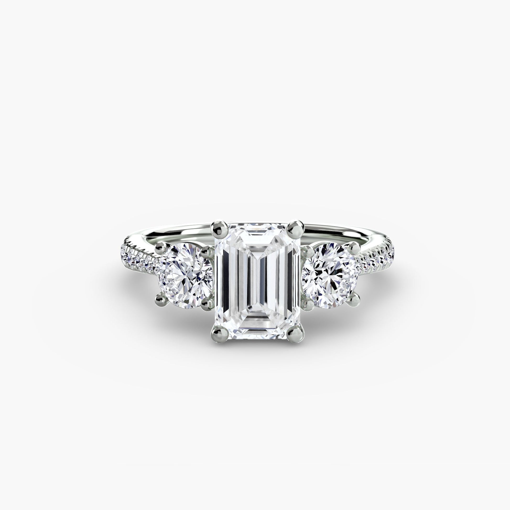 Ondine Moissanite - White Gold Emerald