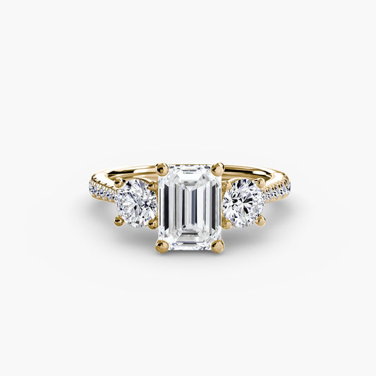 Ondine Moissanite - Yellow Gold Emerald