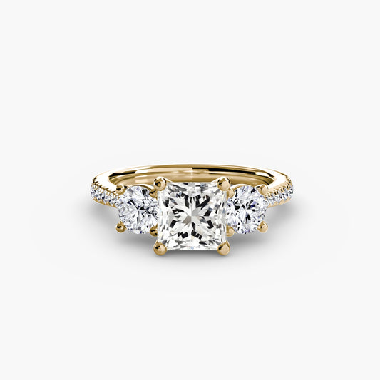 Ondine Moissanite - Yellow Gold Princess