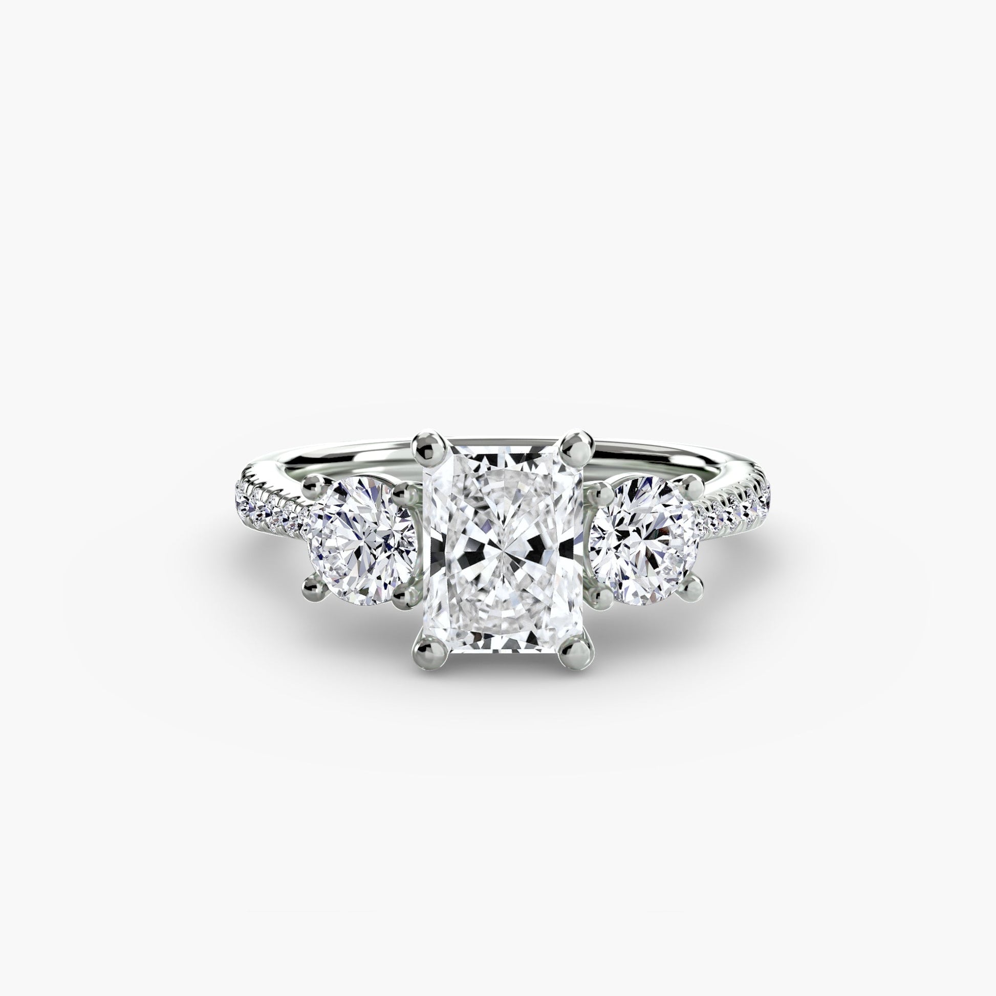 Ondine Moissanite - White Gold Radiant