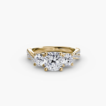 Lavinia Moissanite - Yellow Gold Cushion