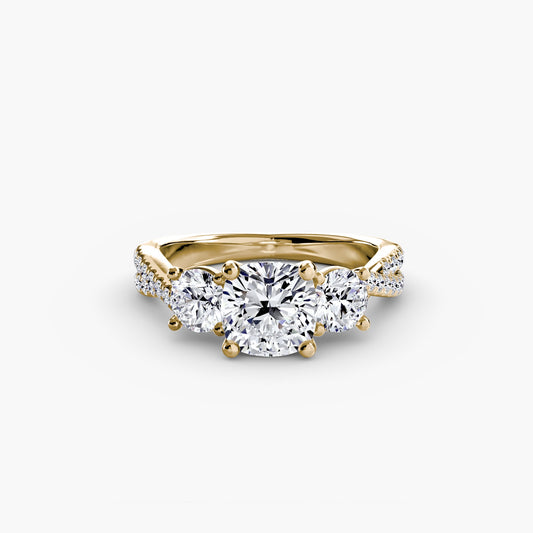 Lavinia Moissanite - Yellow Gold Cushion