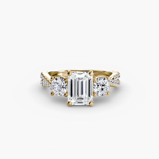Lavinia Moissanite - Yellow Gold Emerald