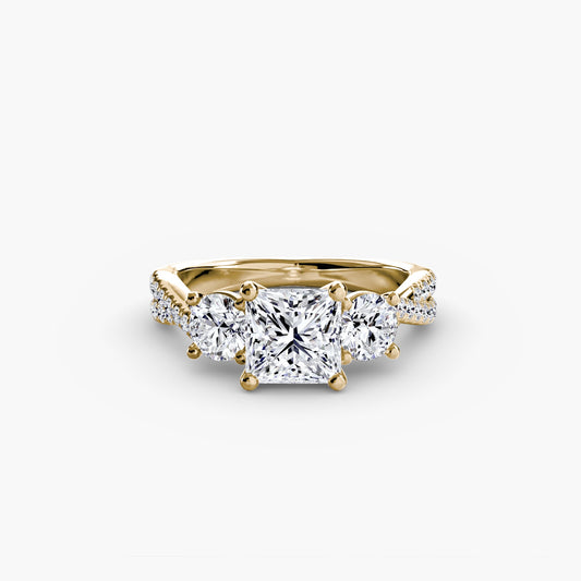 Lavinia Moissanite - Yellow Gold Princess