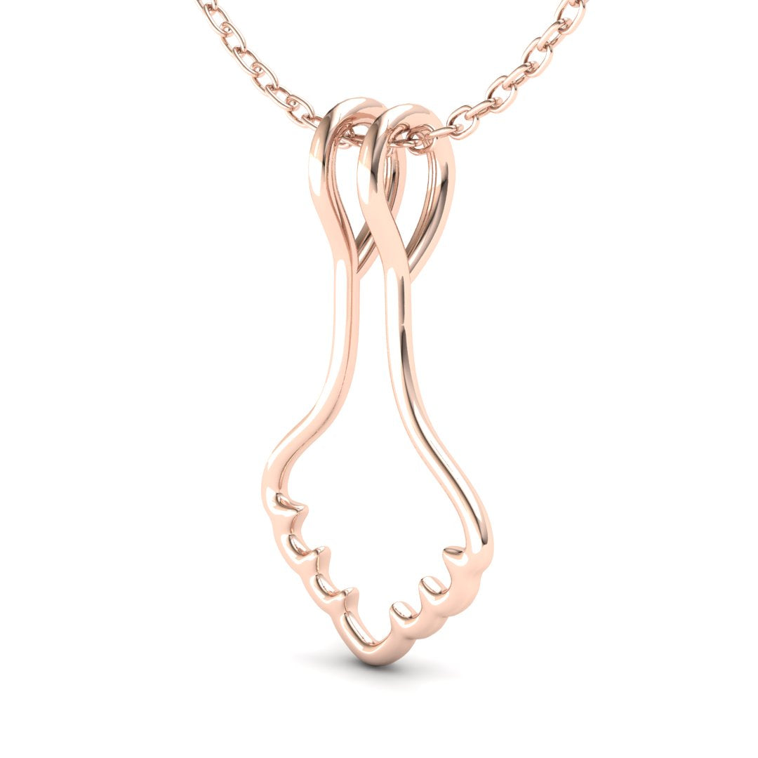 Ring Holder Arched Pendant - 9ct Rose Gold